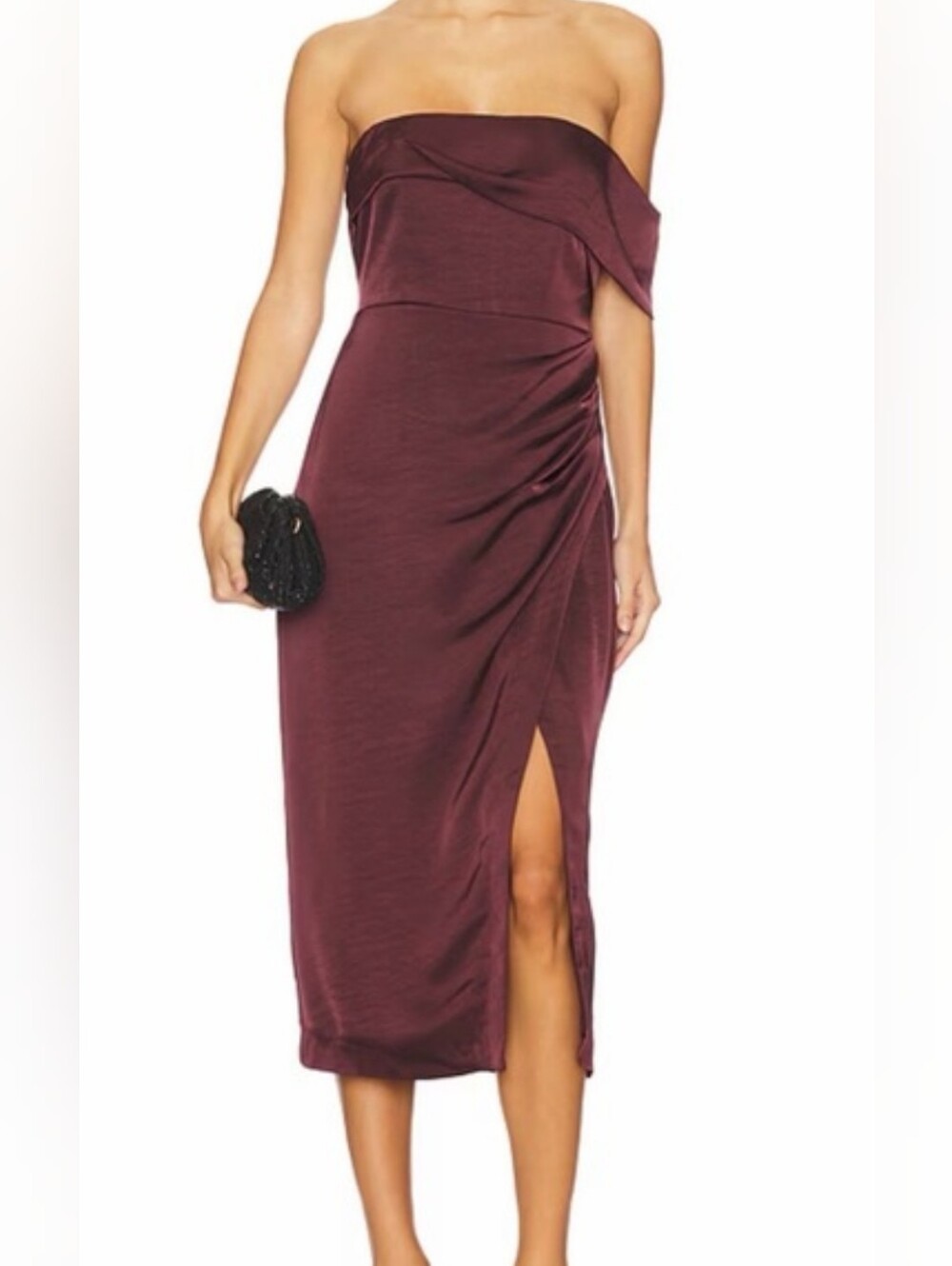 NWOT! ASTR The Label Anthro Gwyneria Women's Satin Formal Fall Midi Dress Small